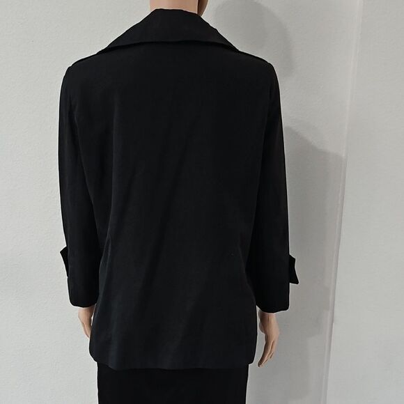 Cynthia Rowley Black Peacoat Tailored Wool-Blend - Picture 4 of 9